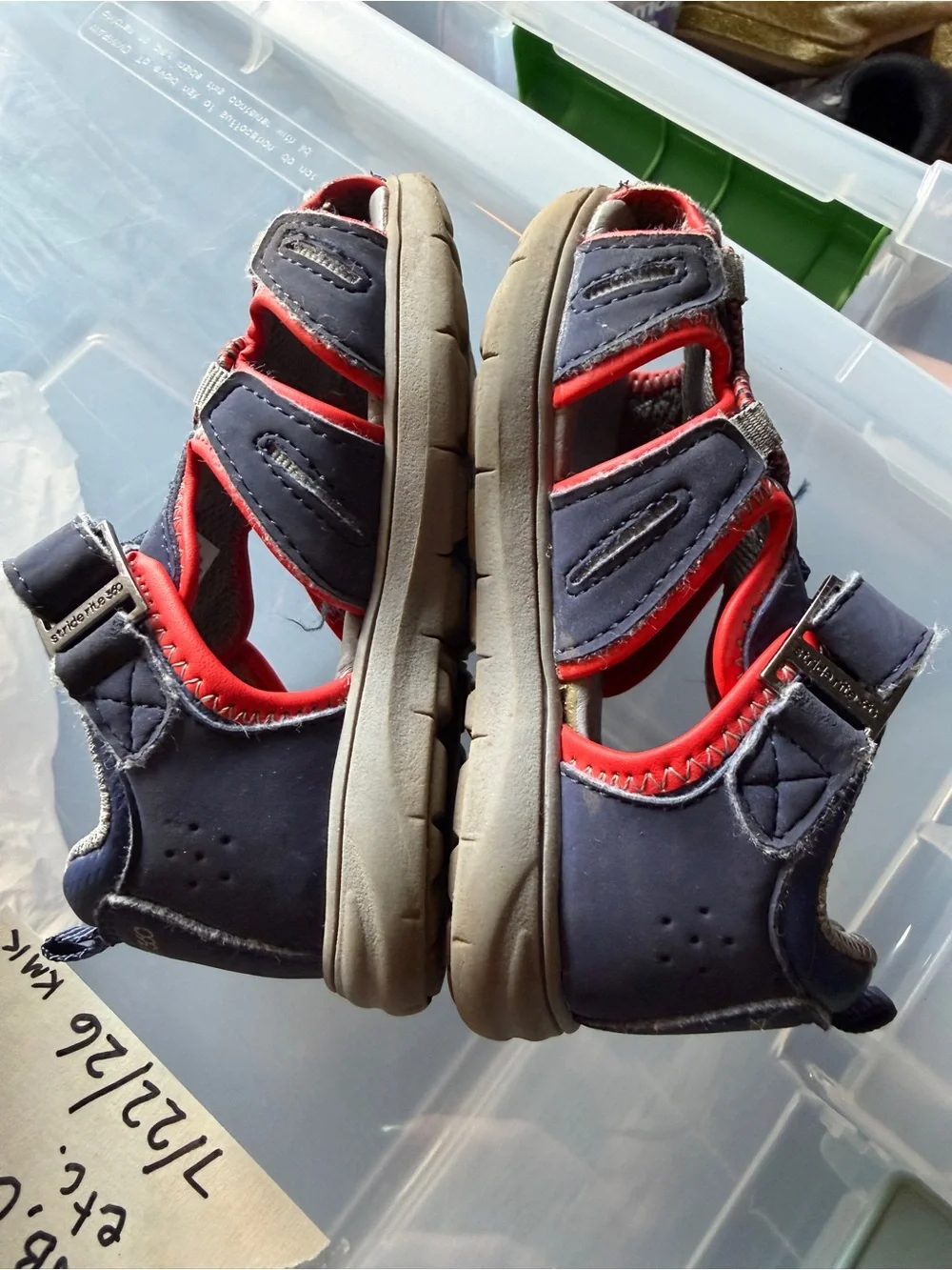 Stride Rite Navy and Red Closed-Toe Kids Sandals
